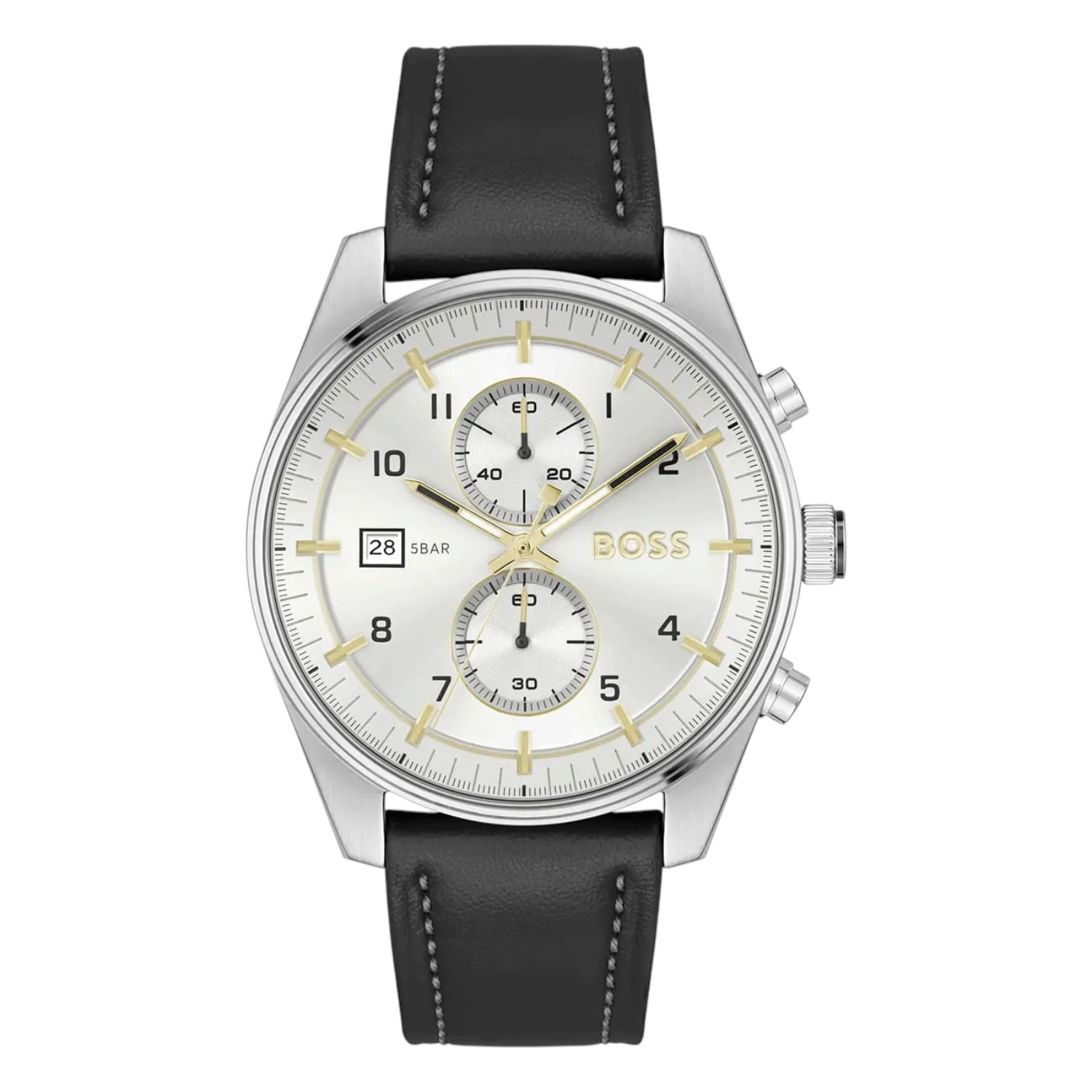 BOSS Skytraveller Silver Kronograf Läder