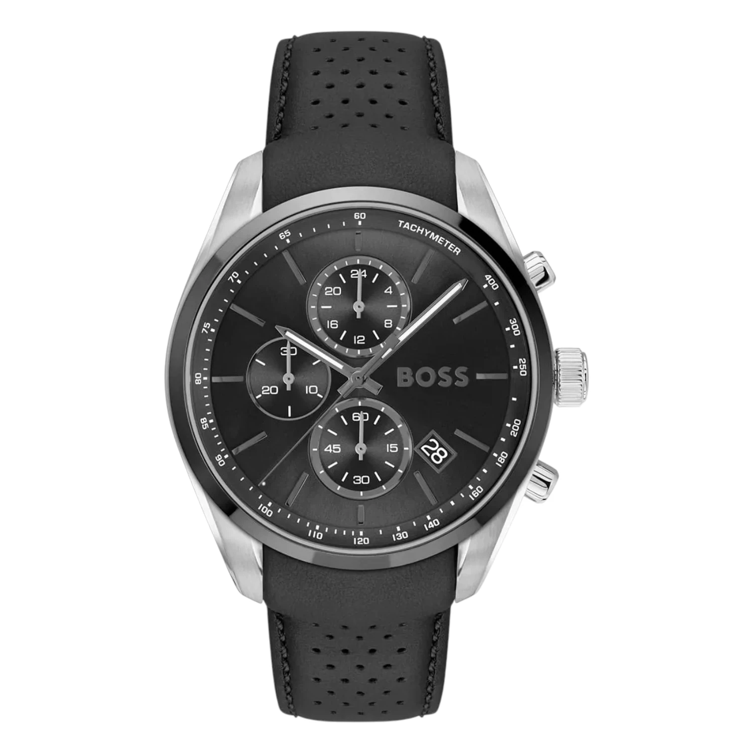 BOSS Grand Prix Svart Kronograf Läder