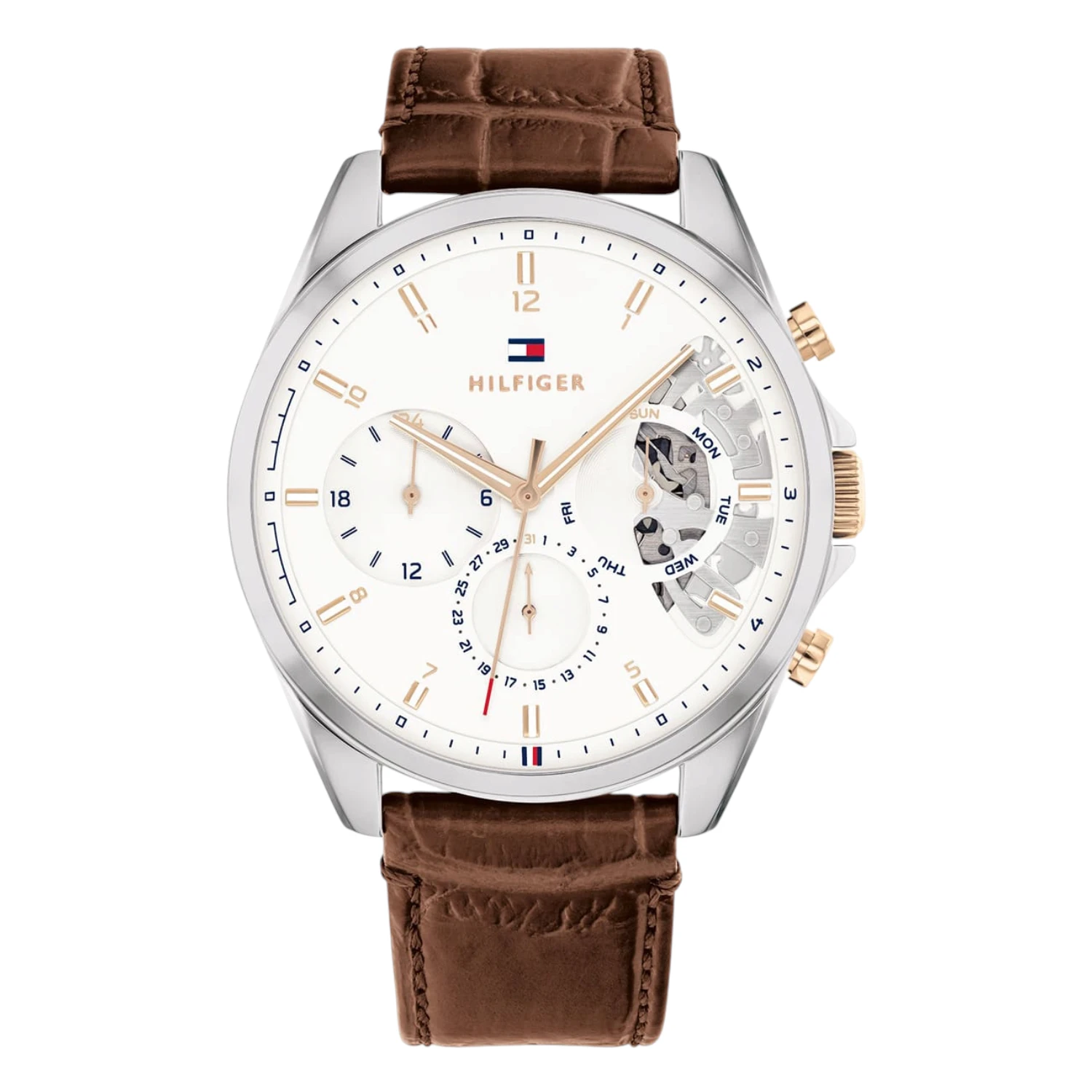 Tommy Hilfiger Baker Vit Brun Läder