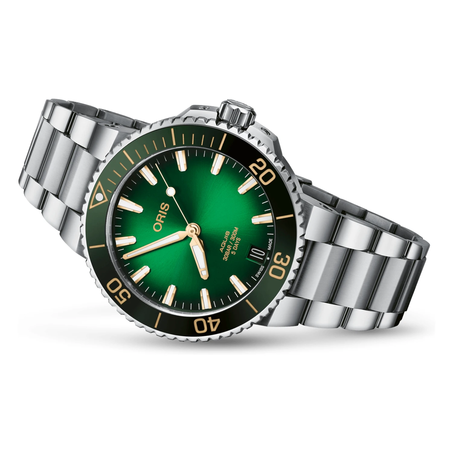 Oris Aquis Date Calibre 400 Automatic Grön Stål