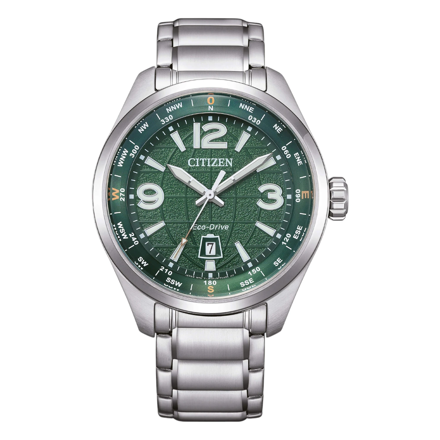 Citizen Pilot Traveler Eco-Drive Grön Stål