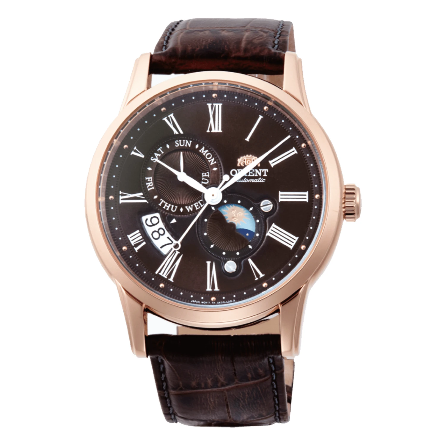 Orient Sun and Moon Automatic Brun Roséguldfärgad